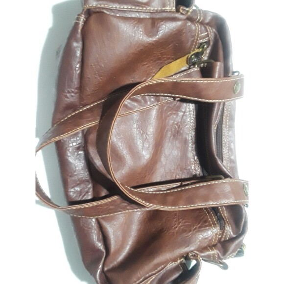 Diesel Satchel Shoulder Bag Brown Leather Flap Pocket Designer Purse - Picture 6 of 6